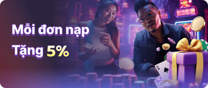 Mỗi đơn nạp Tặng 5%